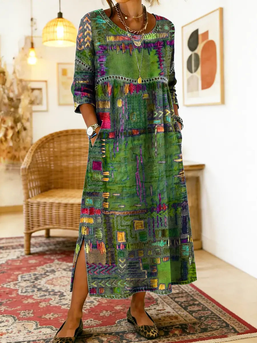 Marjan | Robe en denim avec imprimé unique