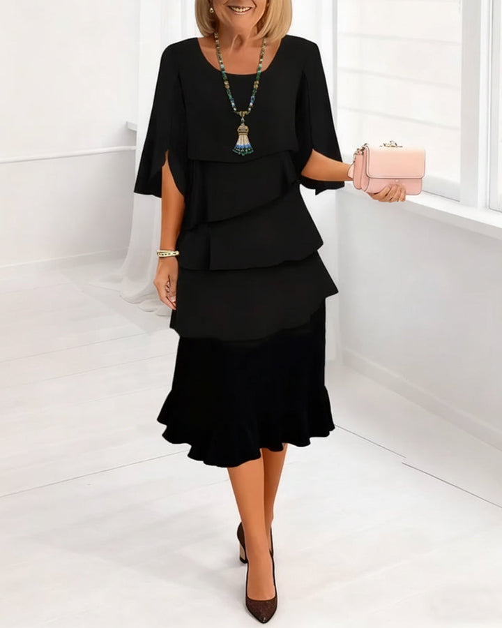 Anna | Robe midi élégante à volants
