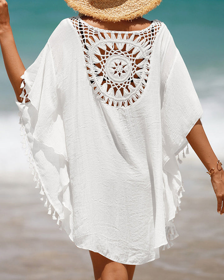 Poncho de bain avec franges