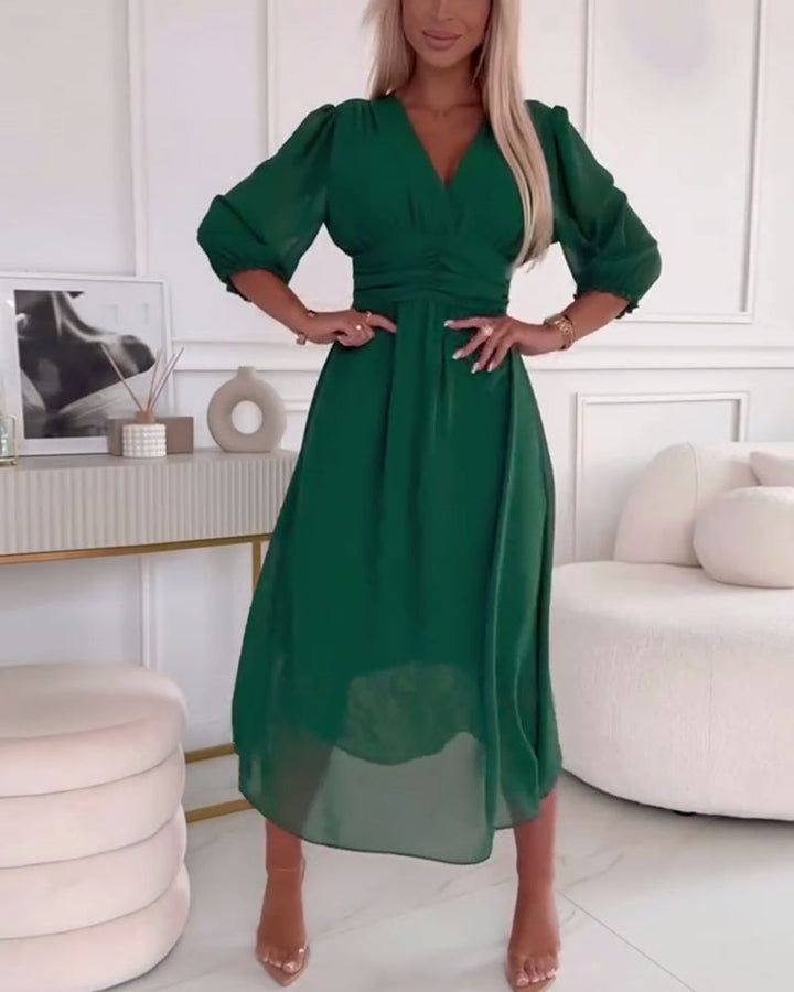 Dianne™ | Robe Taille Unie à Col en V