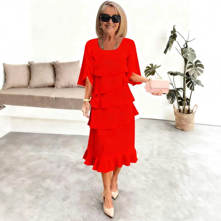 Anna | Robe midi élégante à volants