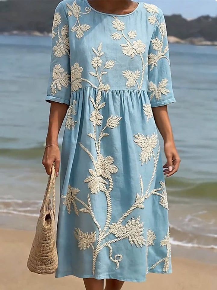 Raquel | Robe vintage avec imprimé brodé
