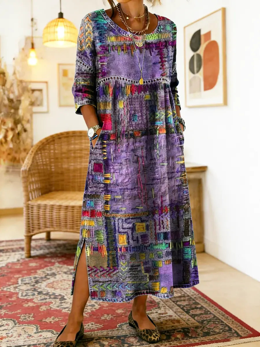 Marjan | Robe en denim avec imprimé unique