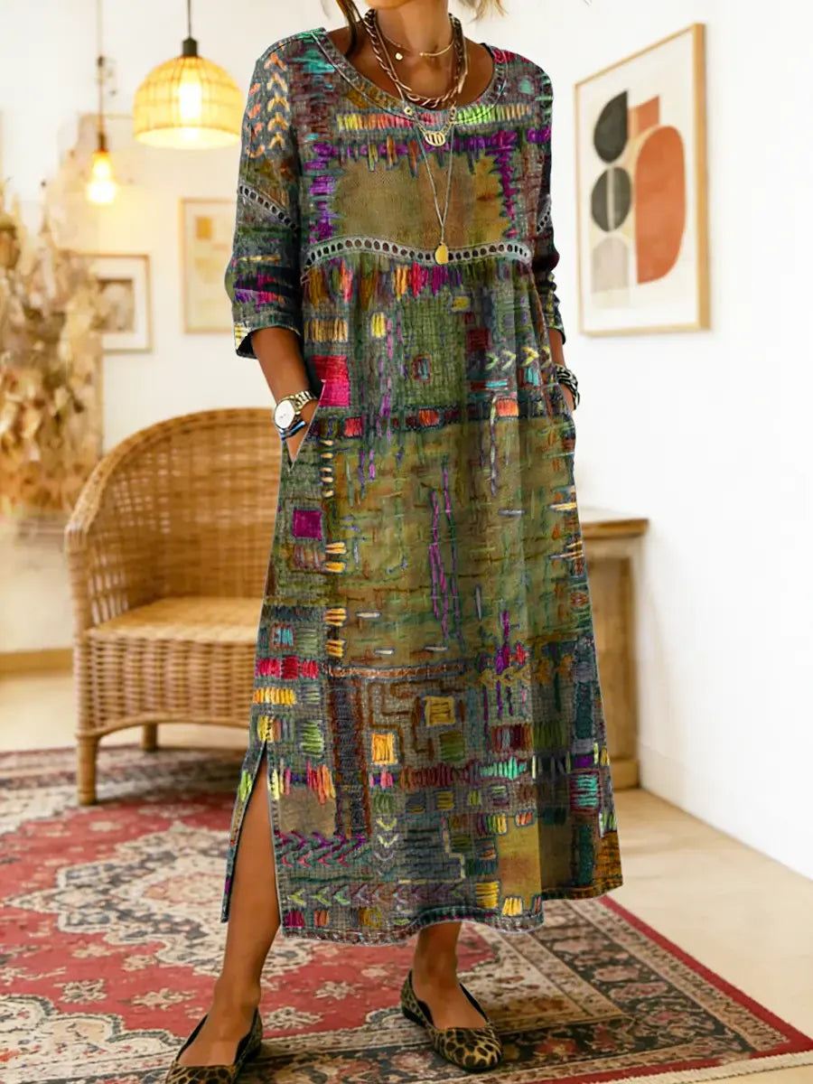 Marjan | Robe en denim avec imprimé unique