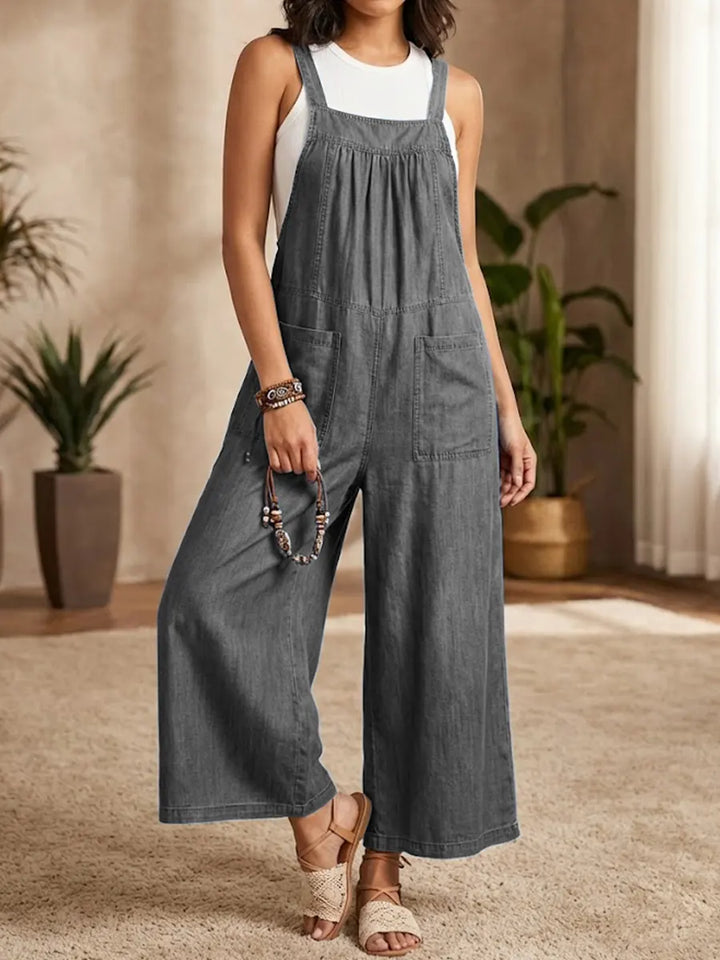 Solmira | Salopette en Denim Ample avec Bretelles