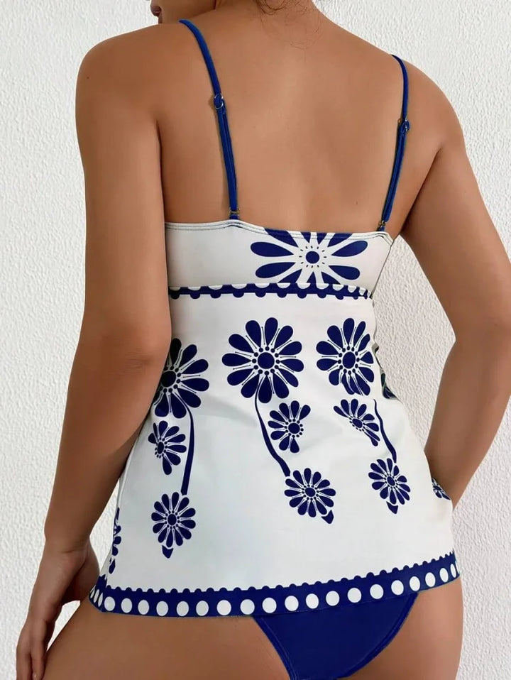 Margarita | Ensemble tankini avec imprimé de marguerites qui couvre le ventre