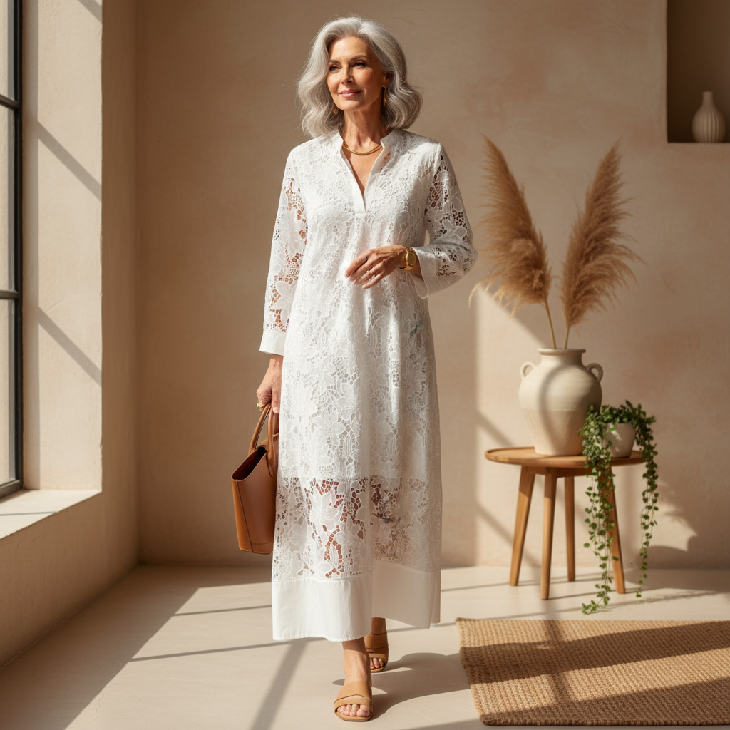 Nerisse - Robe en Dentelle Confortable