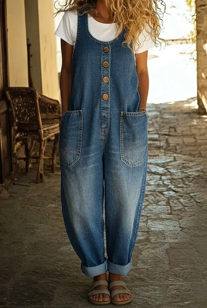 Lenna – Salopette en denim de coton vintage
