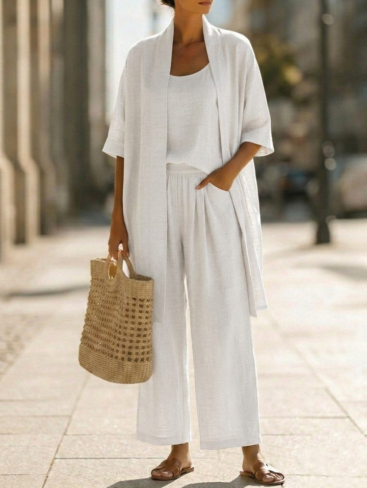 Isabella™ | Ensemble trois pièces en lin-coton sans effort